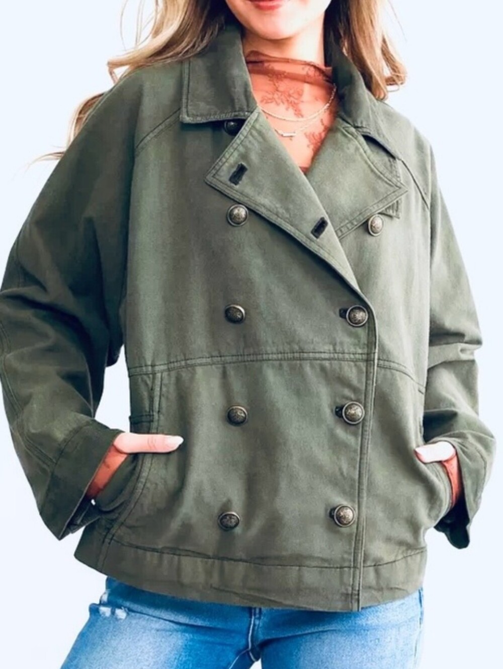 NEW FREE PEOPLE | $168 Viva Surplus Oversized Jacket - Picture 5 of 9